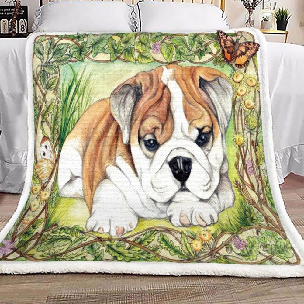 Bulldog Sherpa Fleece Blanket
