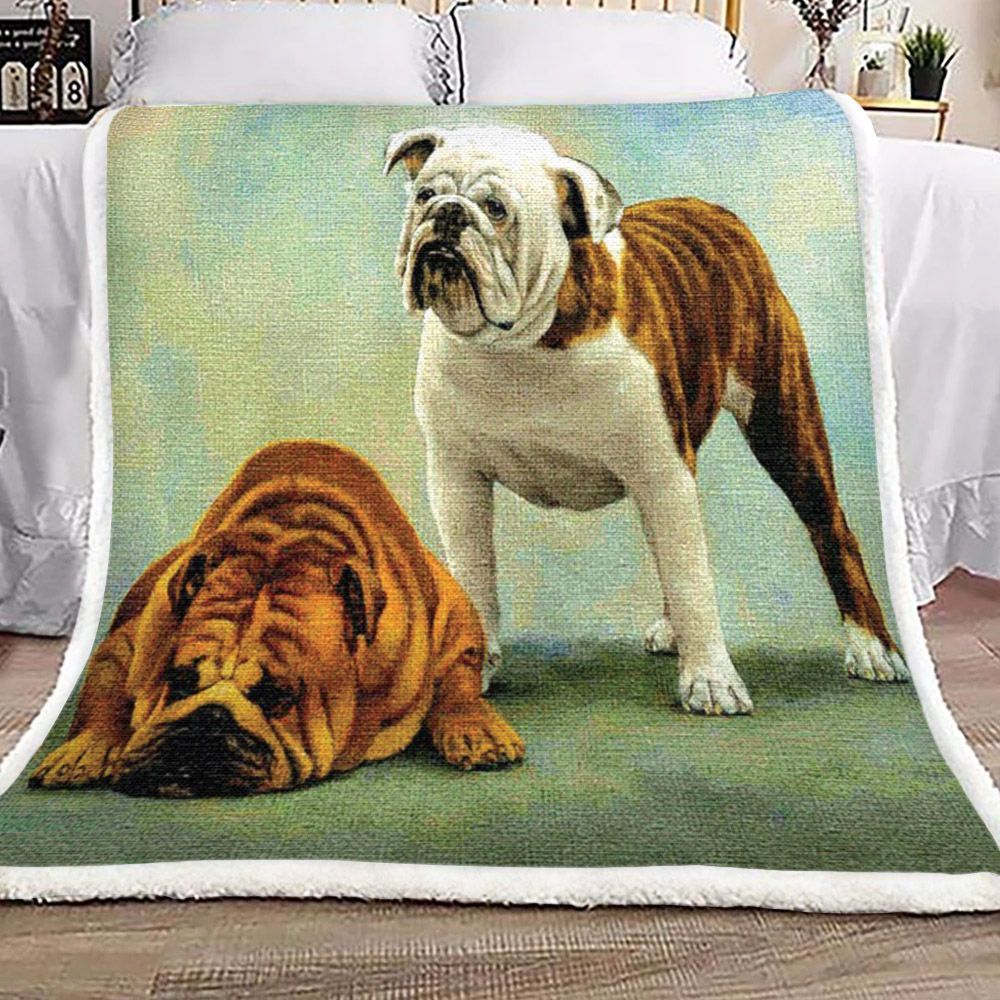 Bulldog Sherpa Fleece Blanket