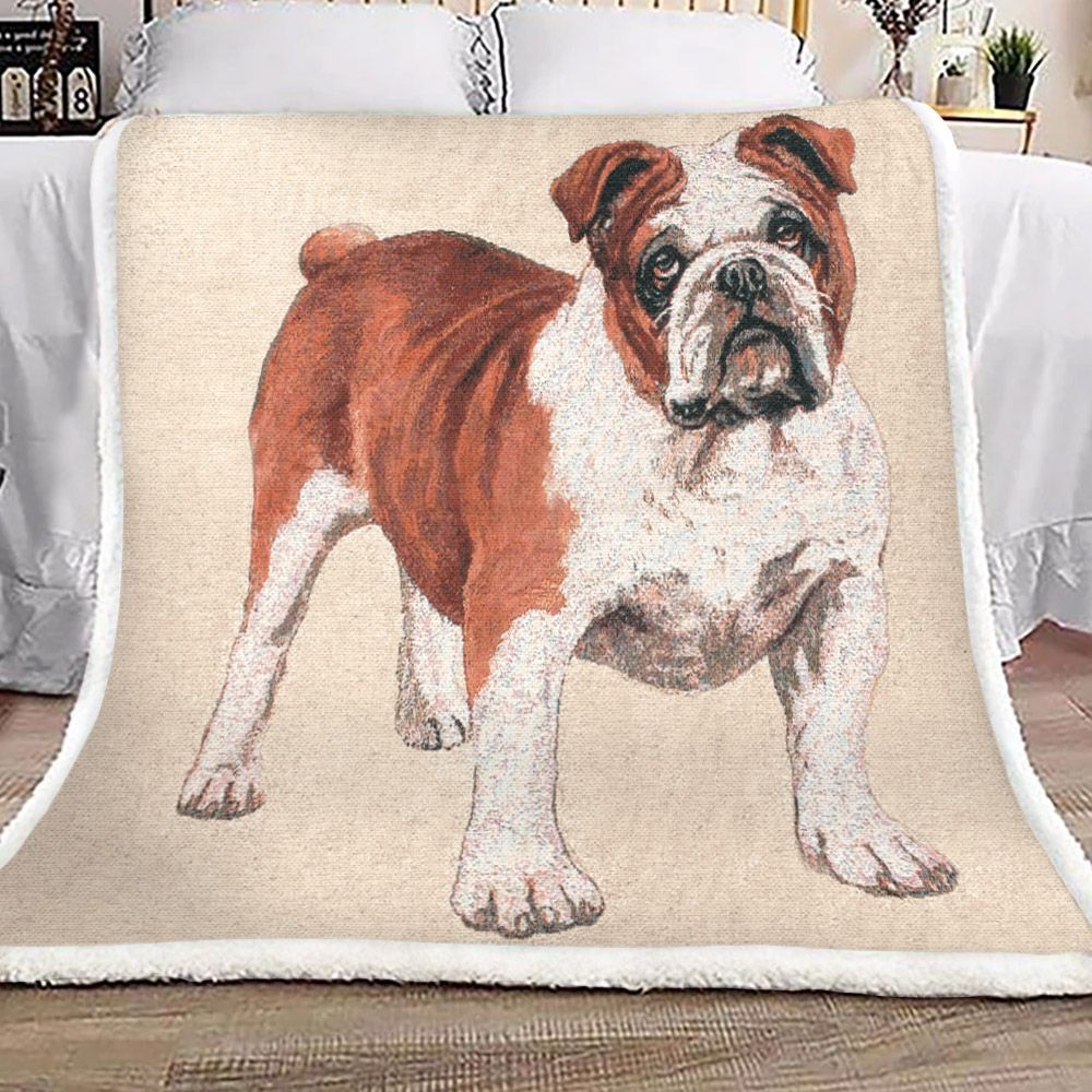 Bulldog Sherpa Fleece Blanket