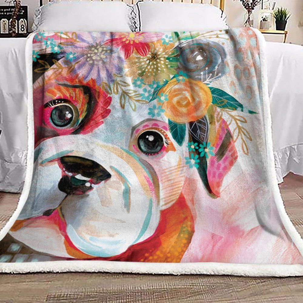 Bulldog Sherpa Fleece Blanket