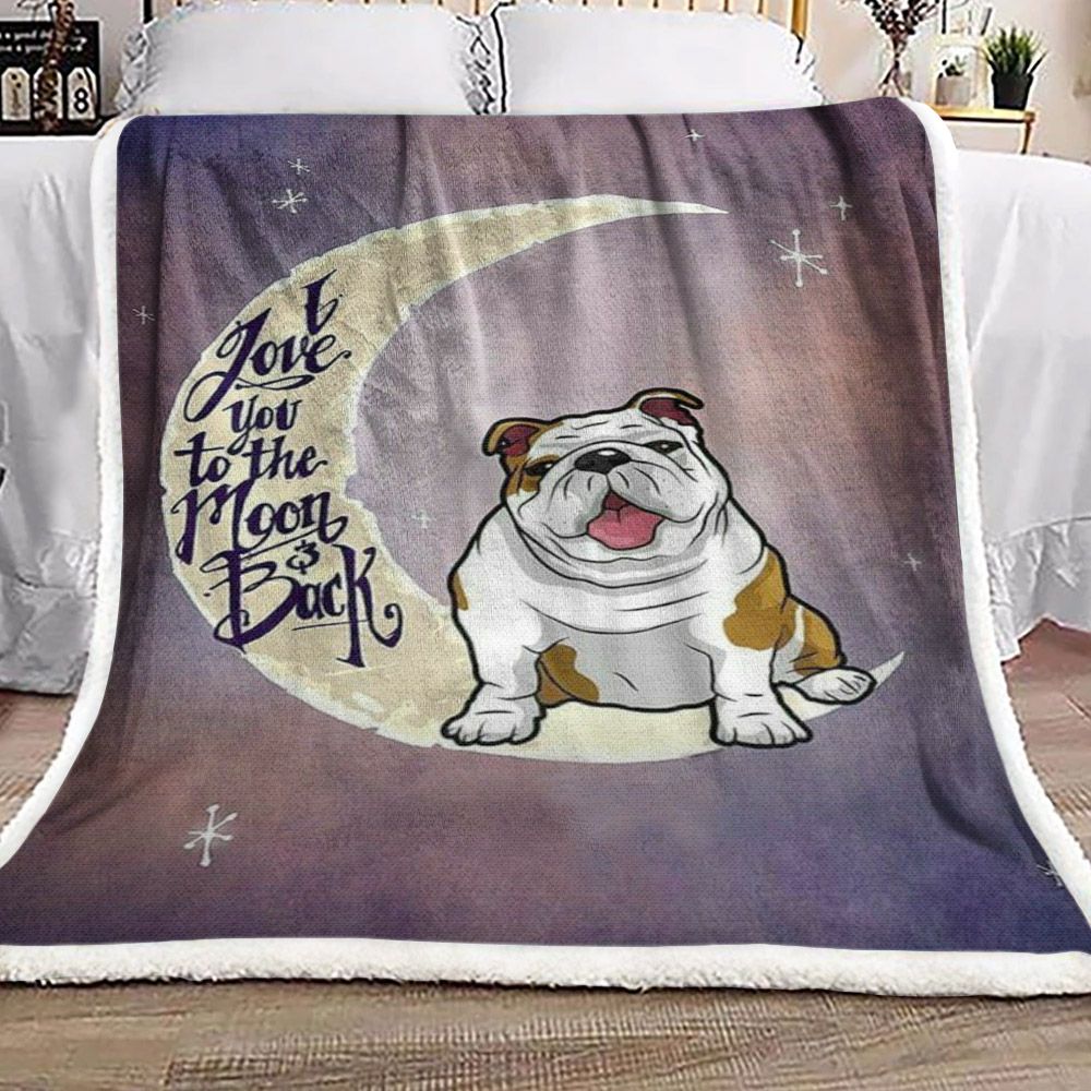 Bulldog Moon Sherpa Fleece Blanket