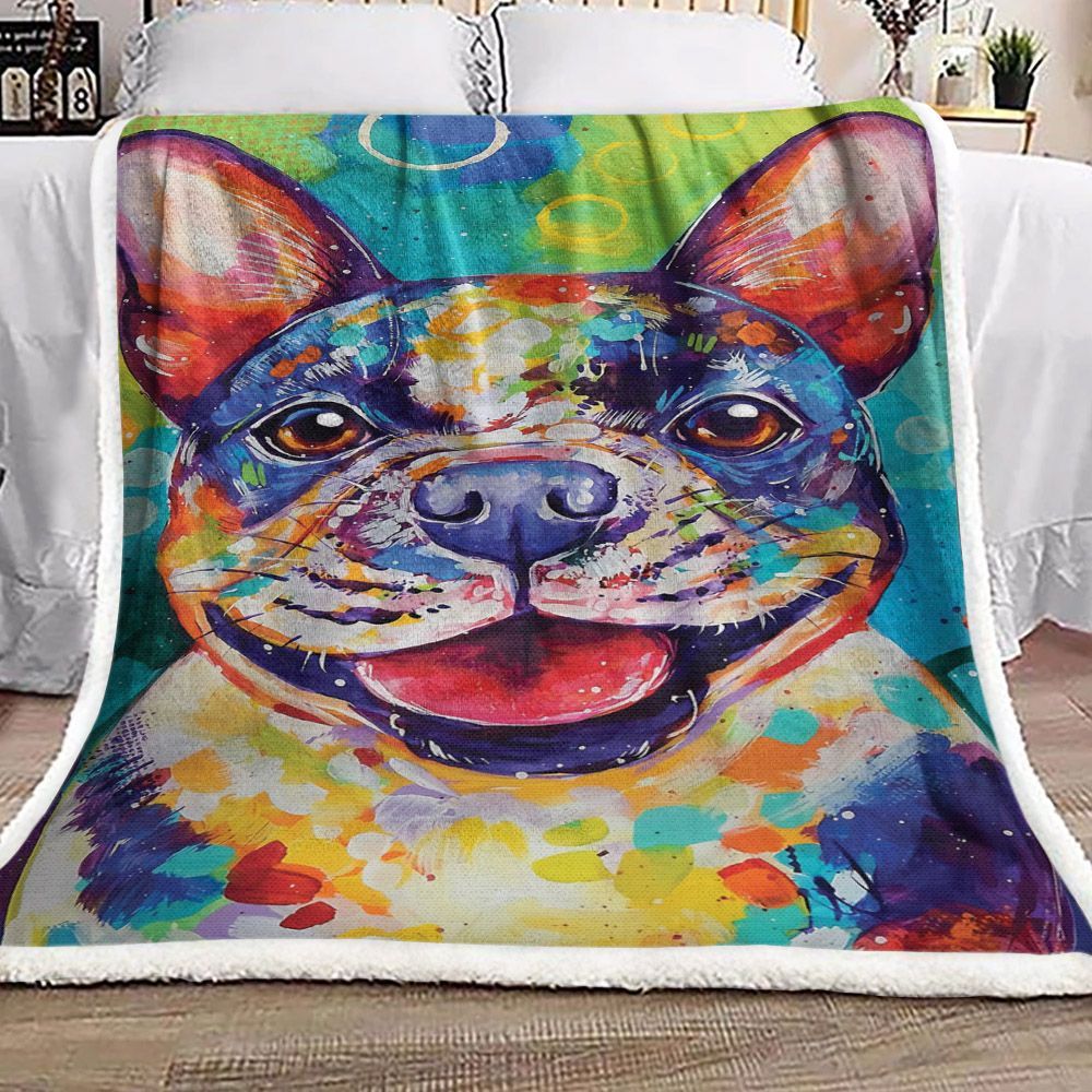 Bulldog Sherpa Fleece Blanket