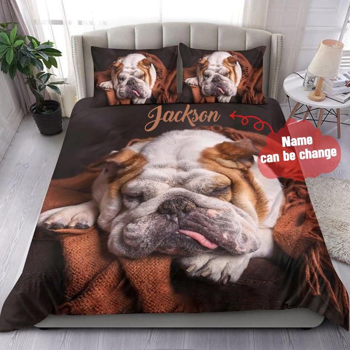 Bulldog Personalized Bedding Set
