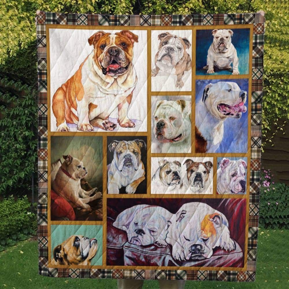 Bulldog Sad Faces GS-CL-DT0207 Quilt Blanket