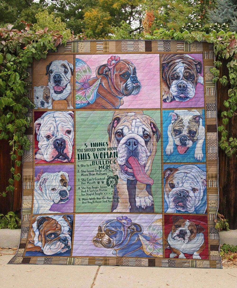 Bulldog Shes Bulldog Mom Quilt Blanket DHC0201201032TD