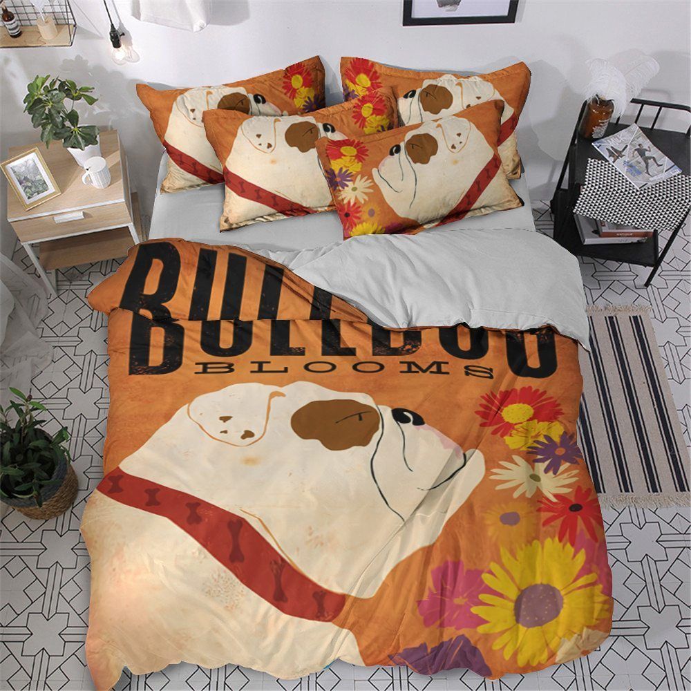 Bulldog Cotton Bed Sheets Spread Comforter Bedding Set