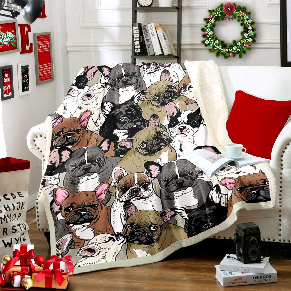 Bulldog Sherpa Fleece Blanket