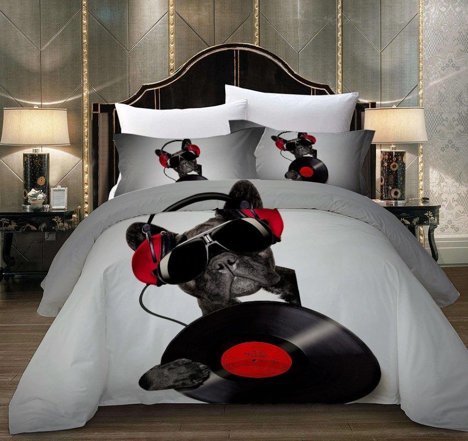 Bulldog Vinyl Record Bedding Set