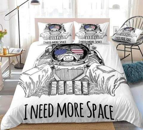 Bulldog Wearing Space Suit Bedding Set