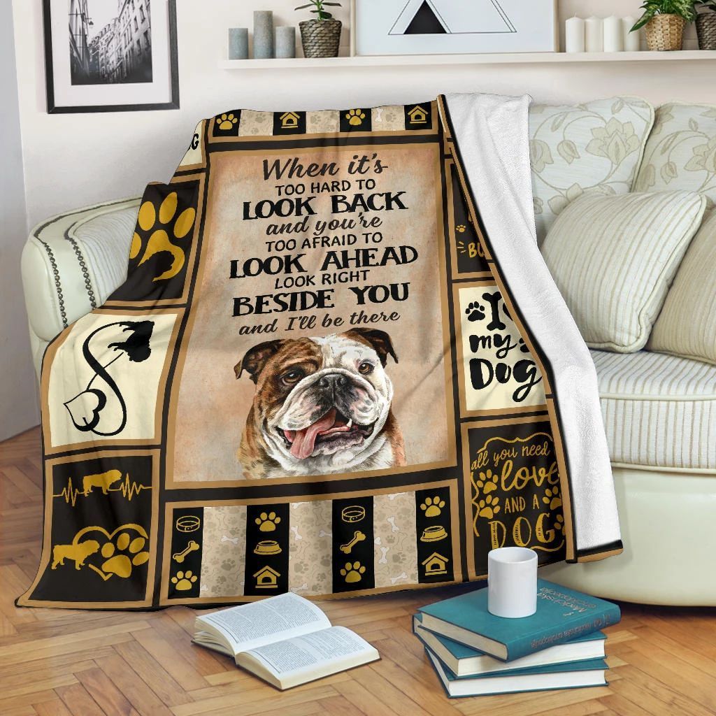 Bulldog Will Be There Sherpa Fleece Blanket