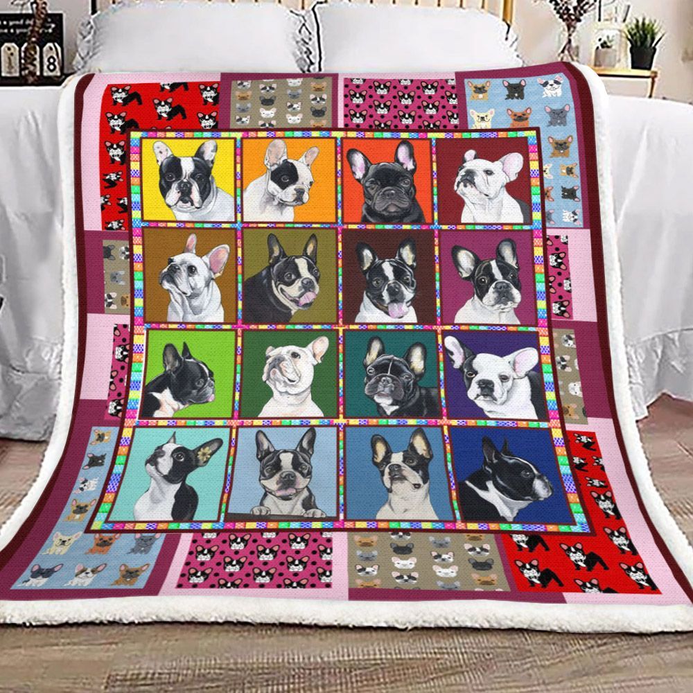 Bulldog Sherpa Fleece Blanket
