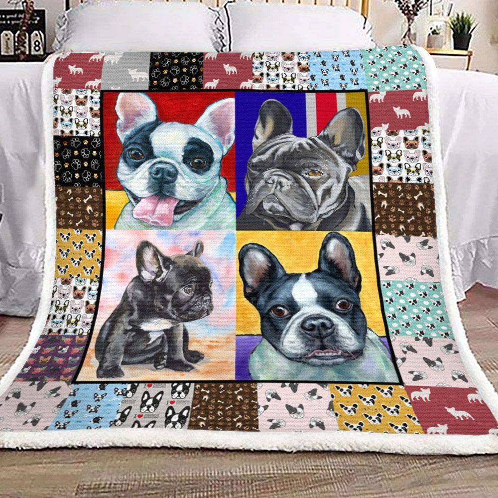 Bulldog Sherpa Fleece Blanket