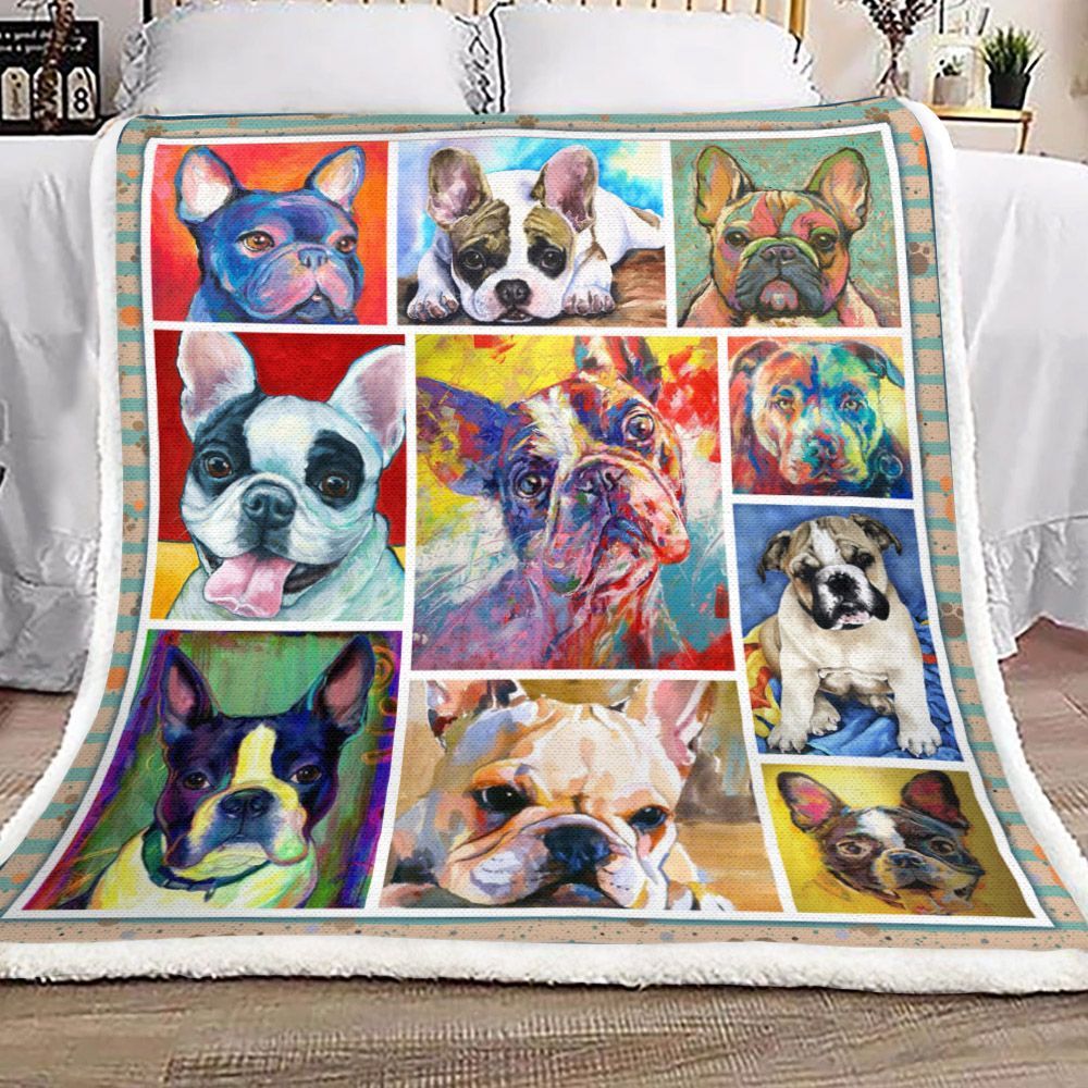 Bulldog Sherpa Fleece Blanket