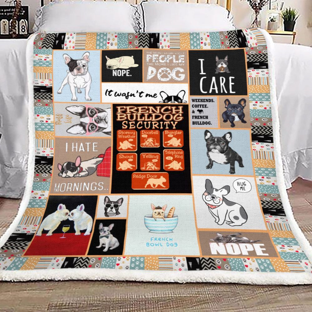 Bulldog Sherpa Fleece Blanket