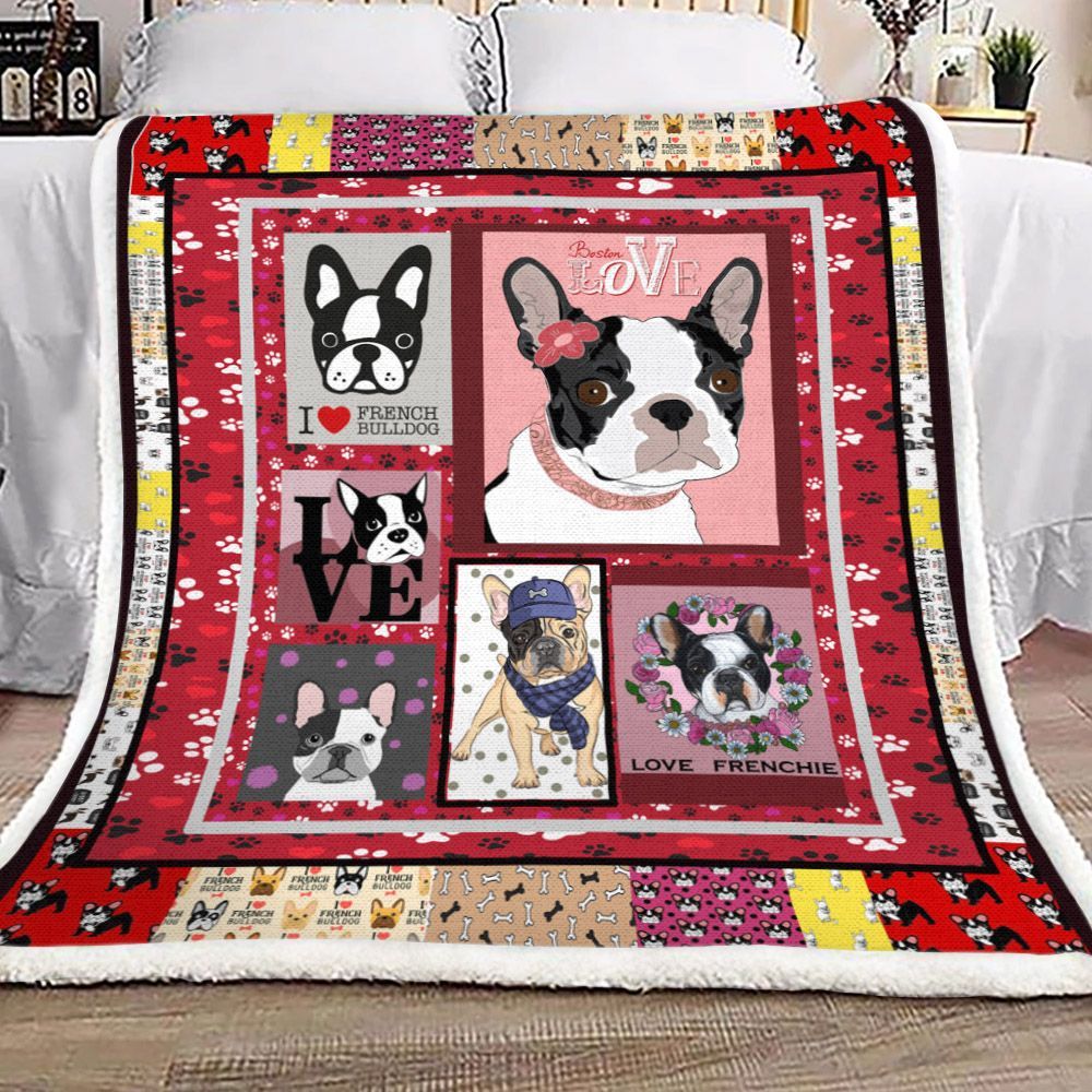 Bulldog Sherpa Fleece Blanket
