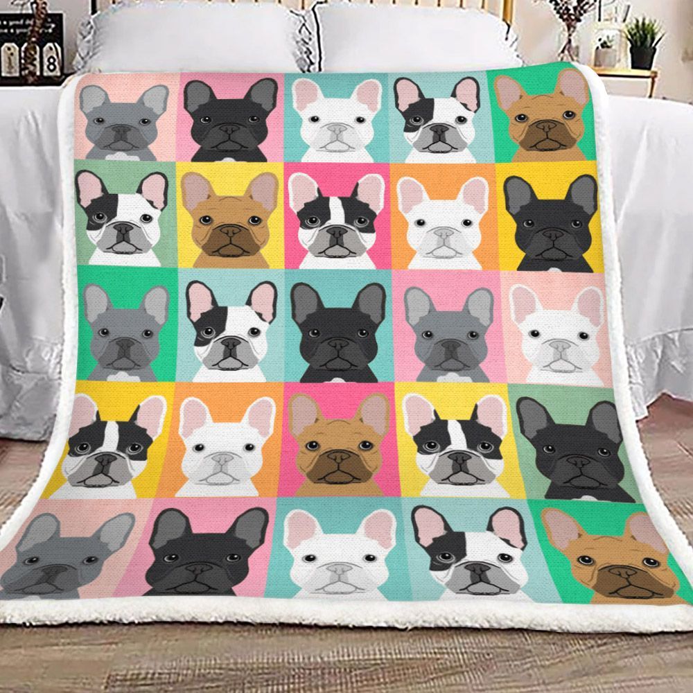 Bulldog Sherpa Fleece Blanket