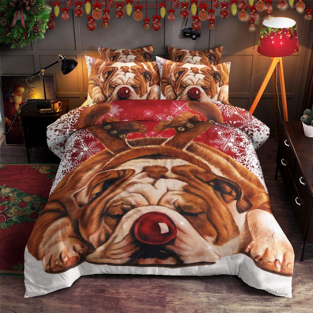 Bulldogs Christmas Bedding Set