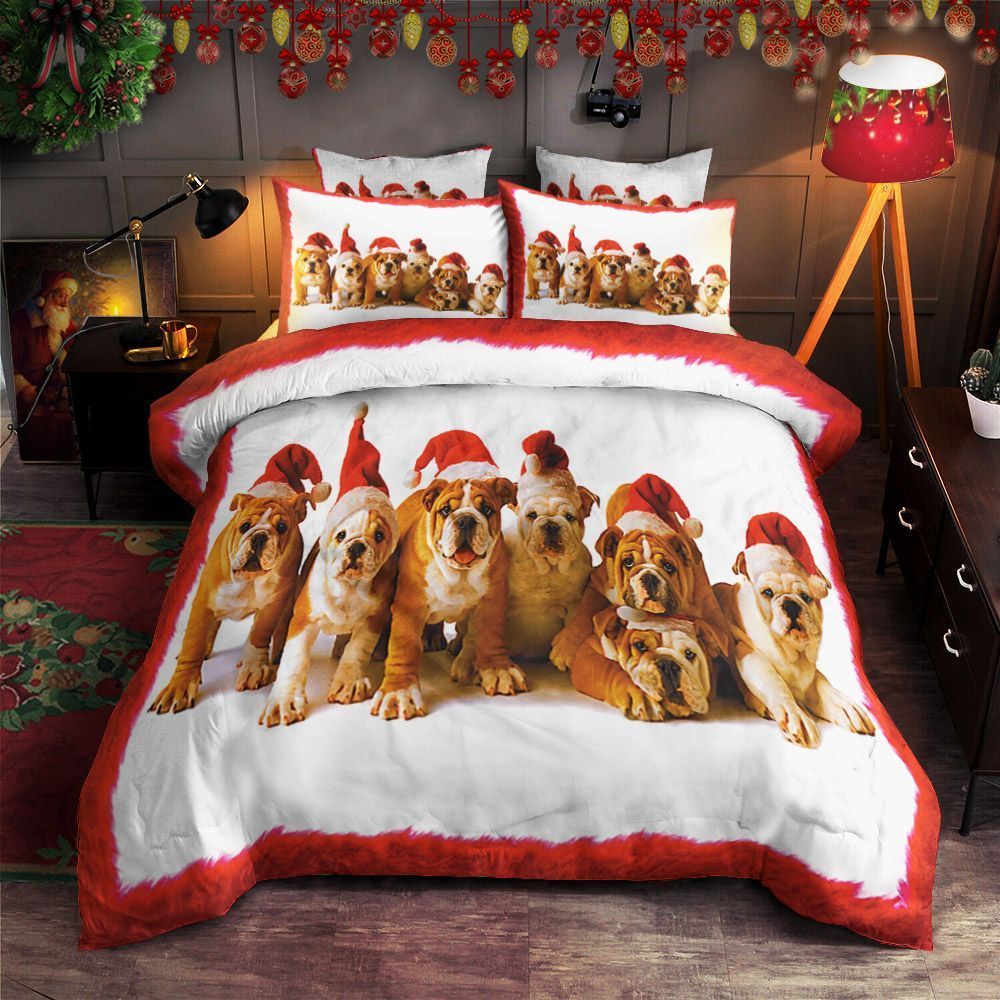 Bulldogs Christmas Bedding Set