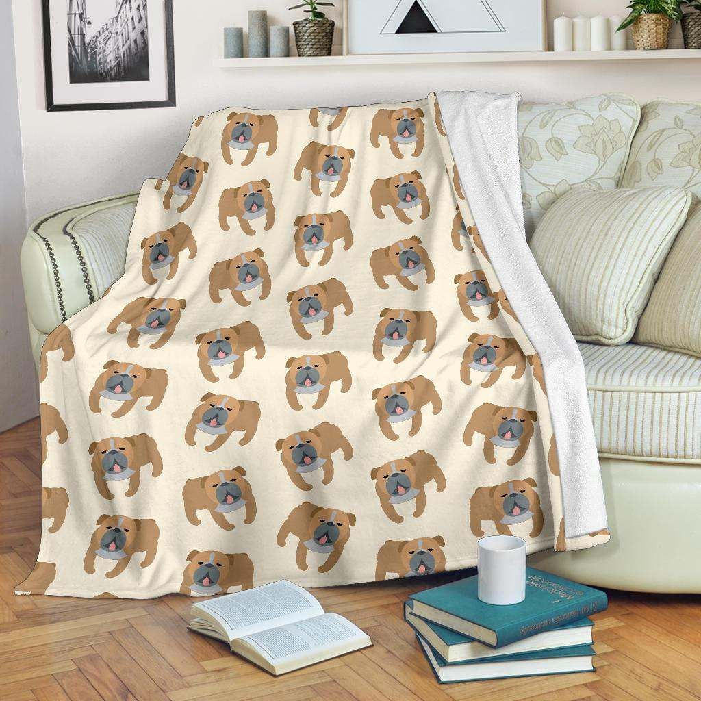 Bulldogs Pattern Sherpa Fleece Blanket