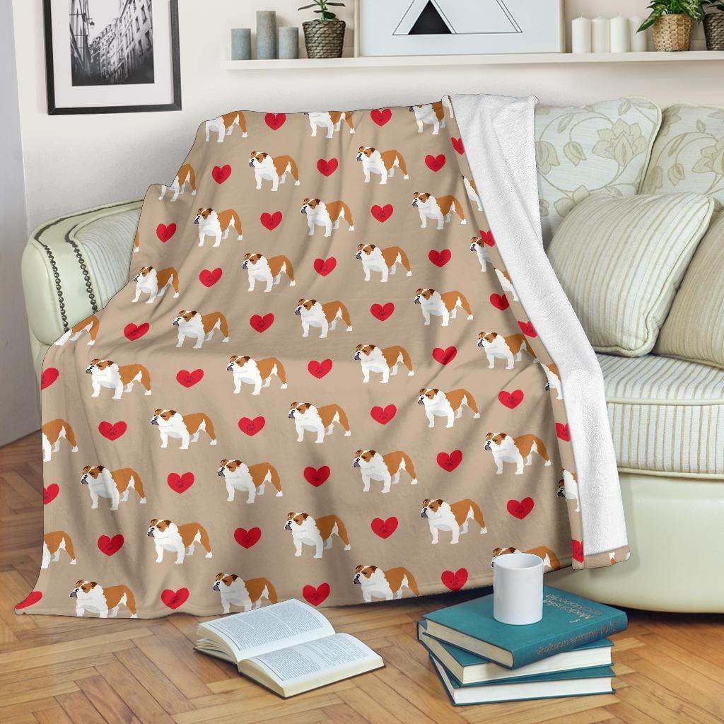 Bulldogs Pattern Sherpa Fleece Blanket