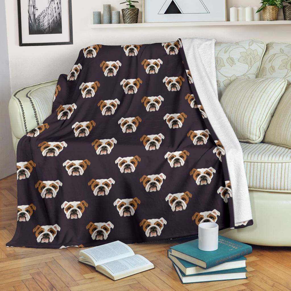 Bulldogs Pattern Sherpa Fleece Blanket