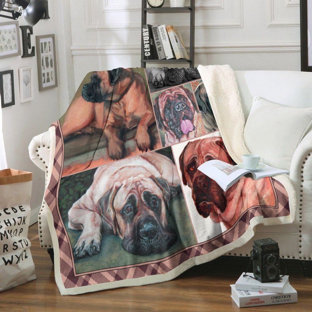 Bullmastiff Dog Sherpa Fleece Blanket