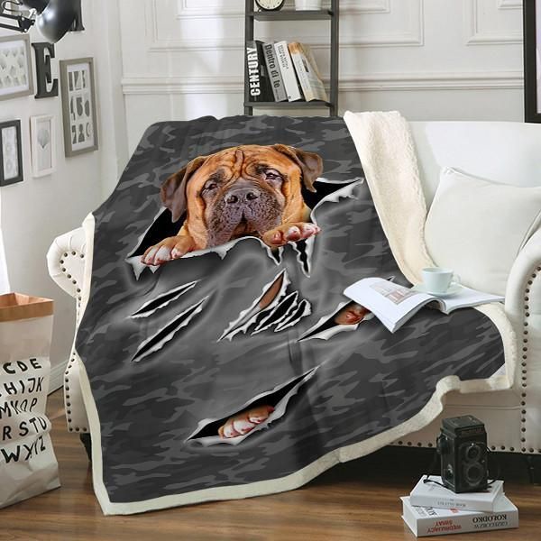 Bullmastiff Dog Sherpa Fleece Blanket