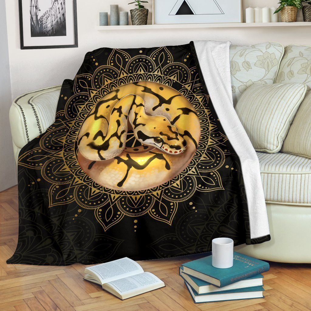 Bumble Bee Ball Python Sherpa Fleece Blanket