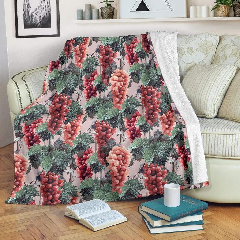 Bunch Of Grape Pattern Print Design Fleece Blanket
