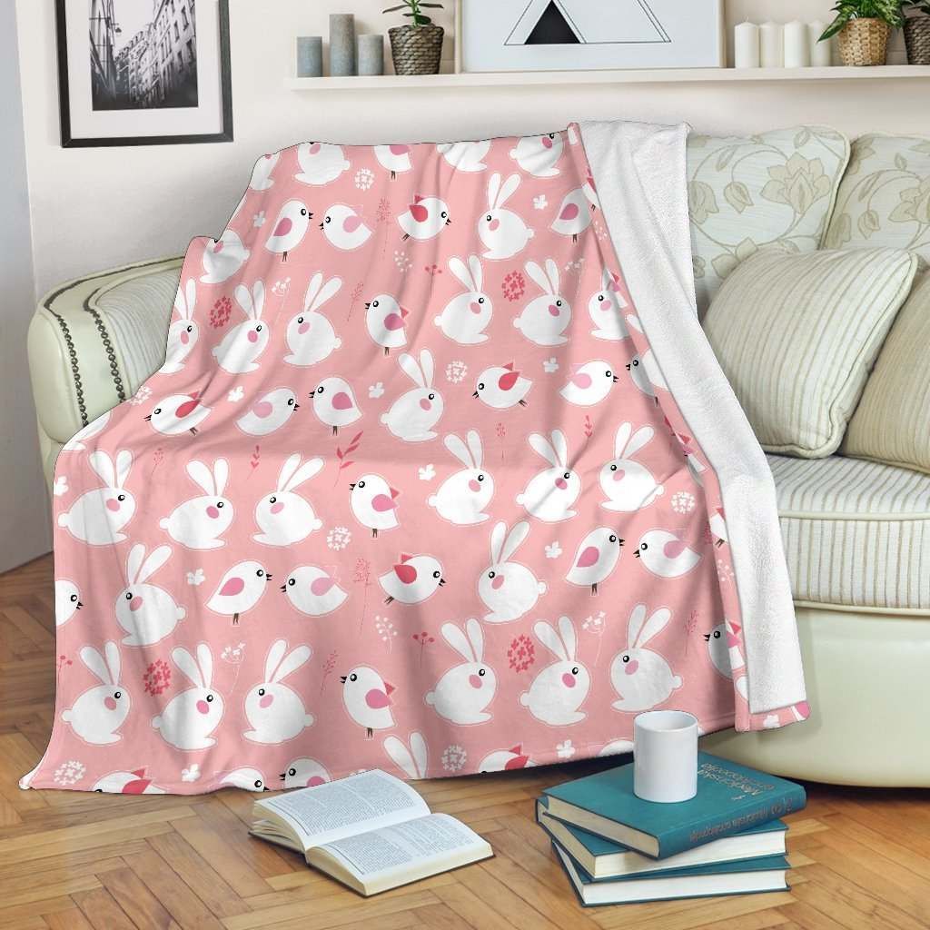 Bunny Rabbits Sherpa Fleece Blanket