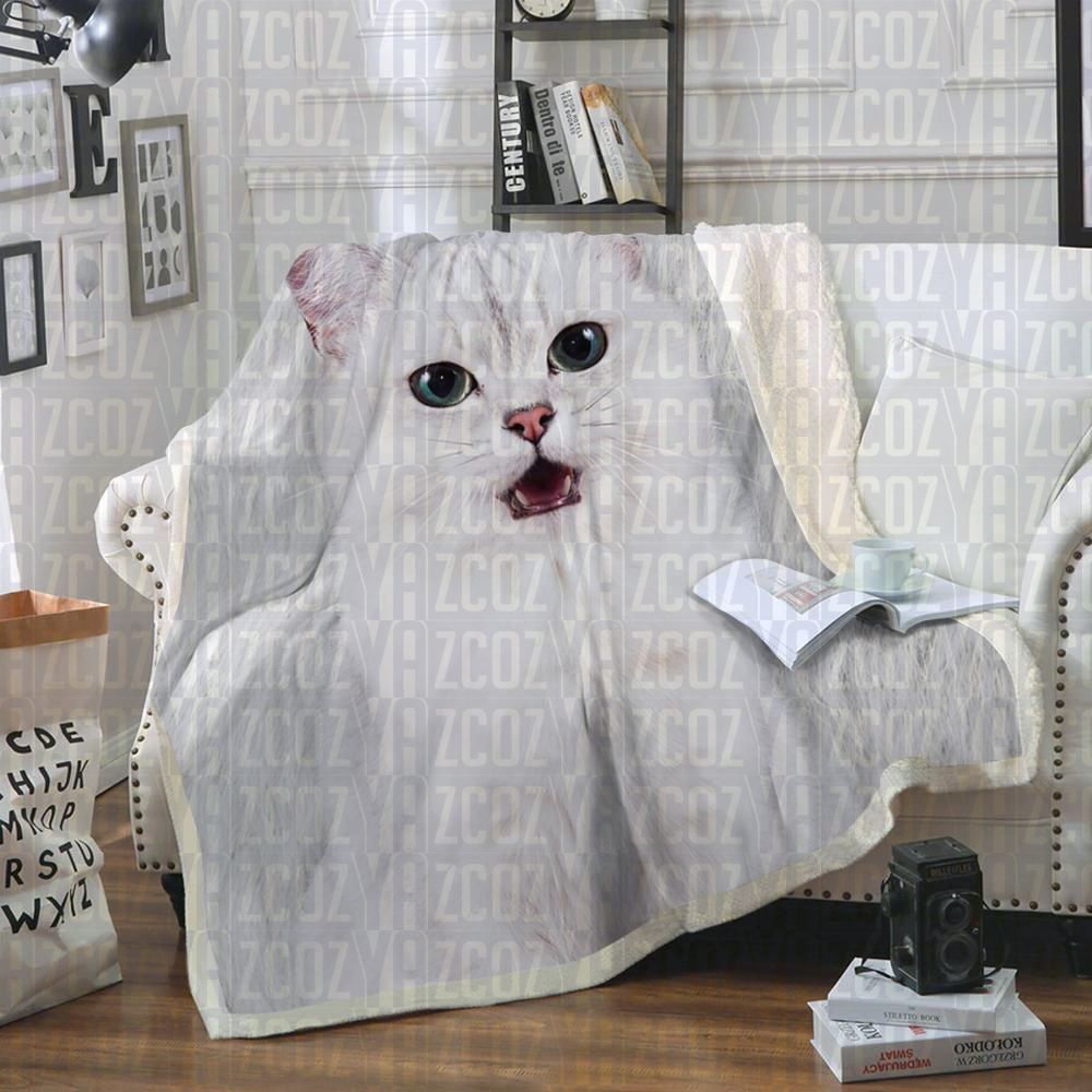 Burmilla Cat Sherpa Fleece Blanket