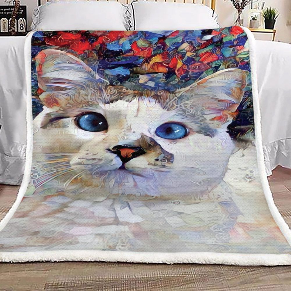 Burmilla Cat Sherpa Fleece Blanket