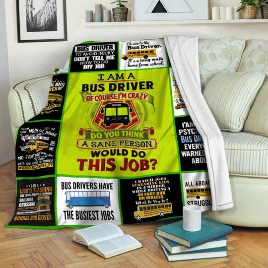 Bus Driver Sherpa Fleece Blanket
