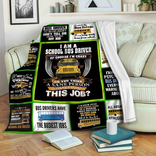 Bus Driver Sherpa Fleece Blanket