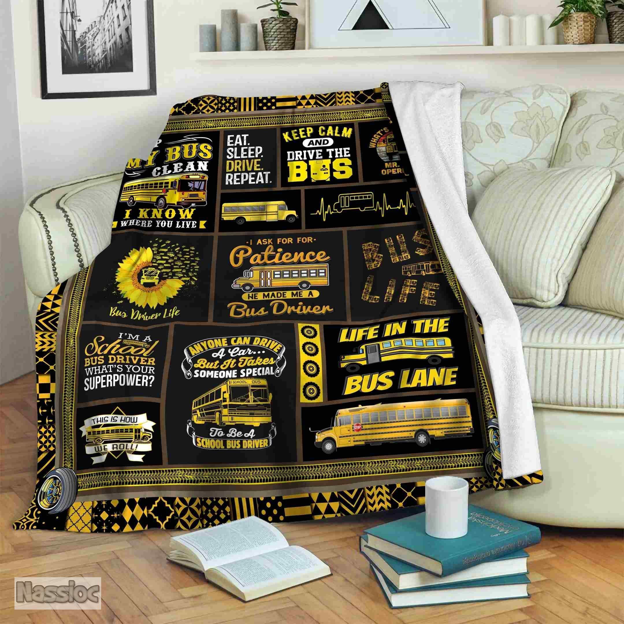 Bus Driver Fleece Blanket
