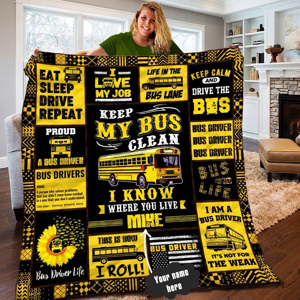 Bus Driver Personalized Quilt Blanket LML160630DT