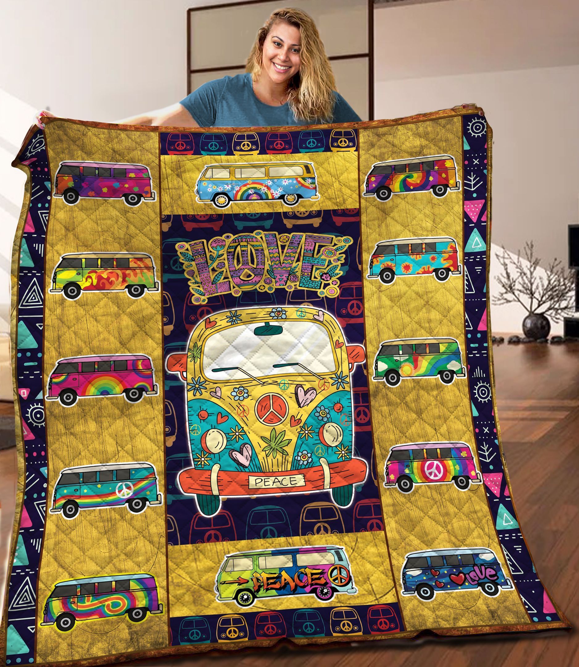 Bus Hippie Quilt Blanket C9B050302TA