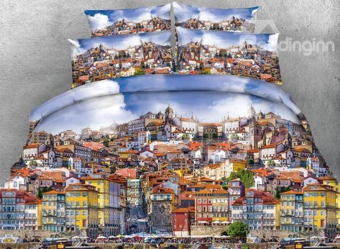 Busy Porto City Bedding Set