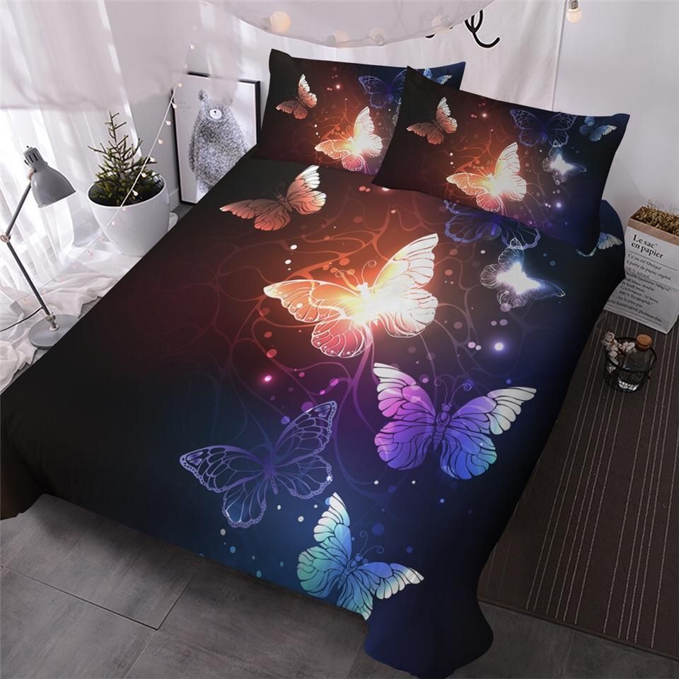 Butterflies Black Bedding Set