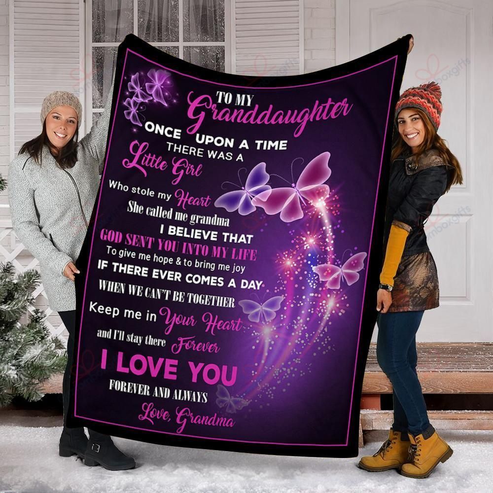 Butterflies To My Granddaughter Sherpa Fleece Blanket