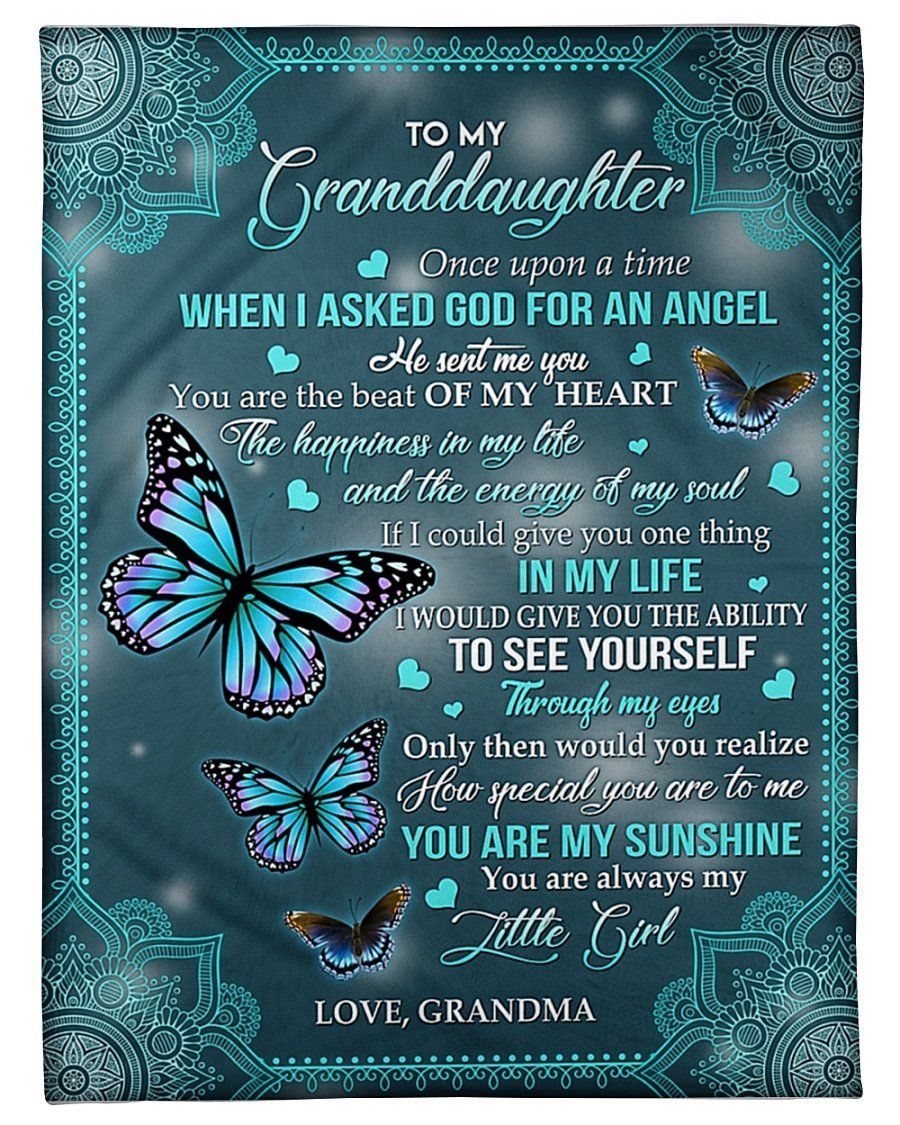 Butterflies You Are Always My Little Girl To Granddaughter Fleece Blanket Fleece Blanket