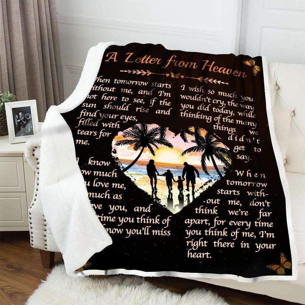 Butterfly A Letter From Heaven Sherpa Fleece Blanket