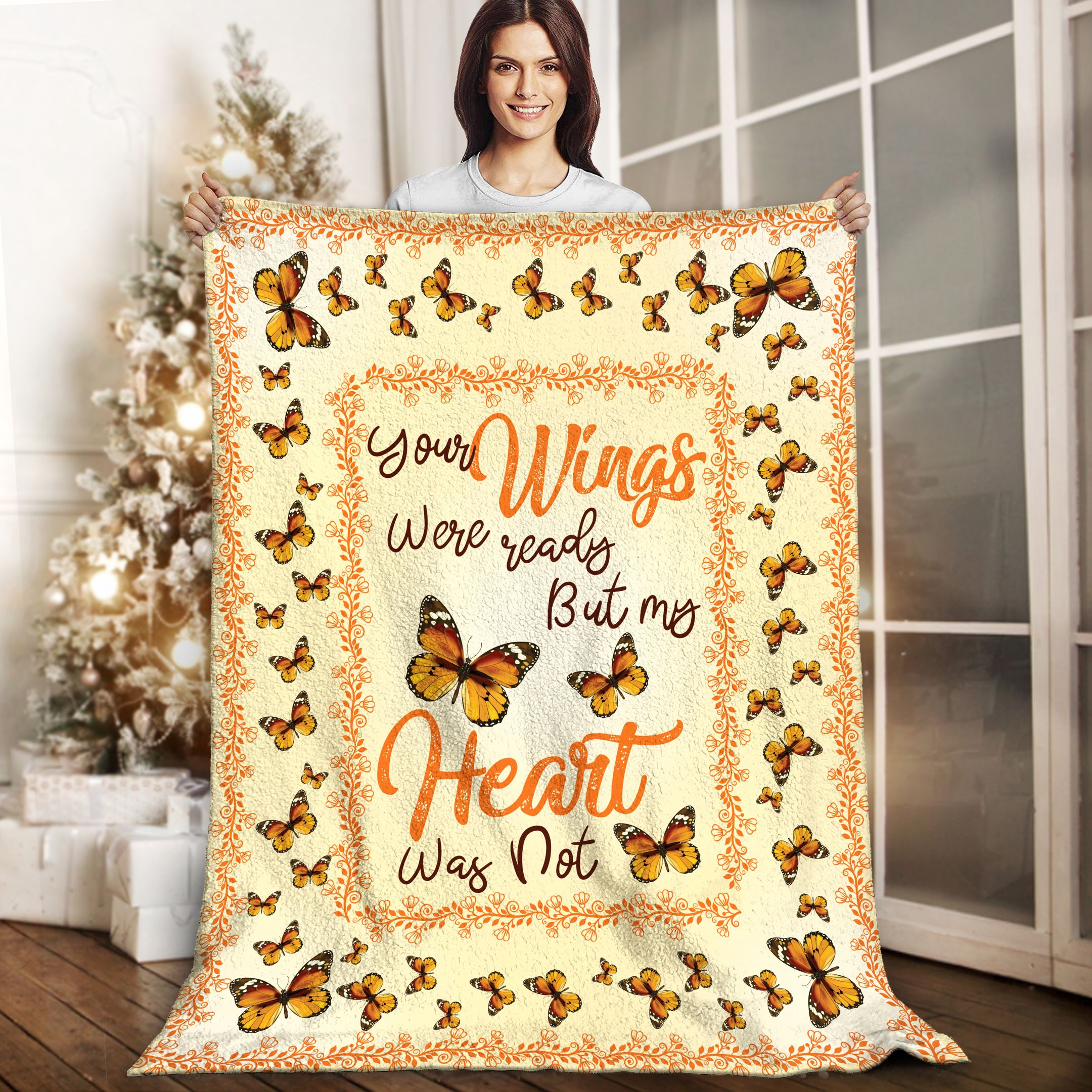 Butterfly Sherpa Fleece Blanket