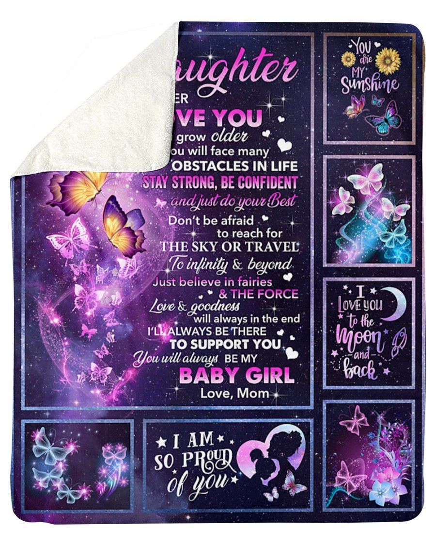 Butterfly Always Remember I Love You Mom To Daughter Fleece Blanket Sherpa Blanket