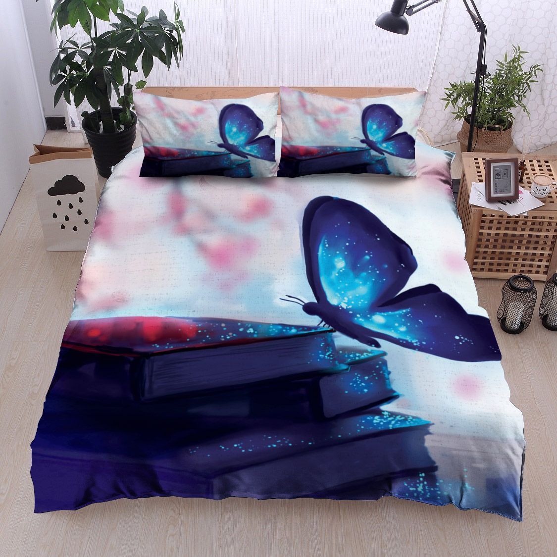 Butterfly And Books Bedding Set