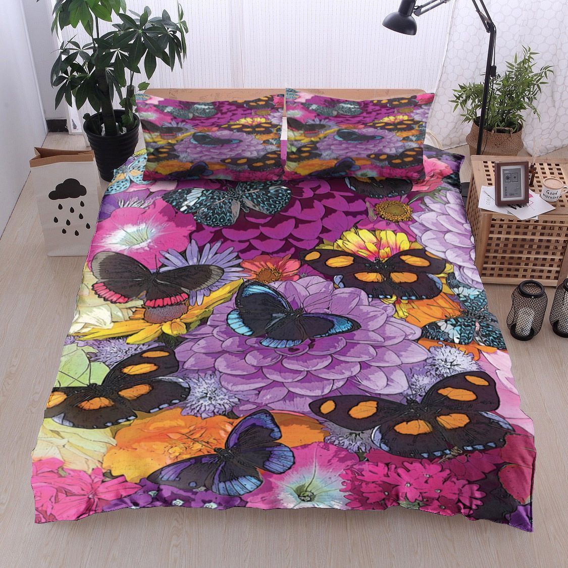 Butterfly And Flower Bedding Set
