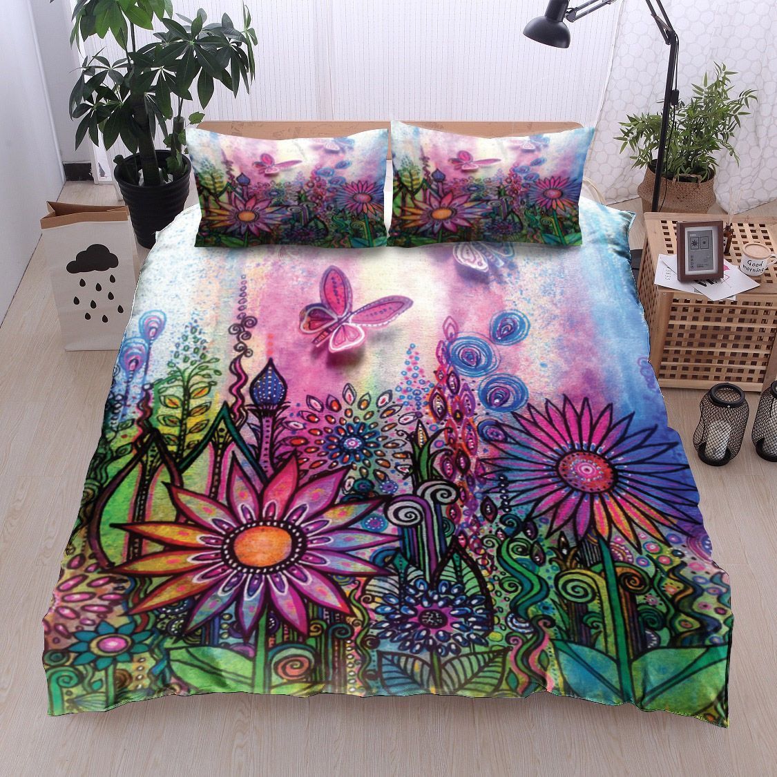 Butterfly And Flower Bedding Set
