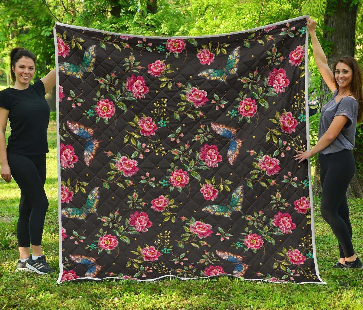 Butterfly And Flower CL17100170MDQ Quilt Blanket