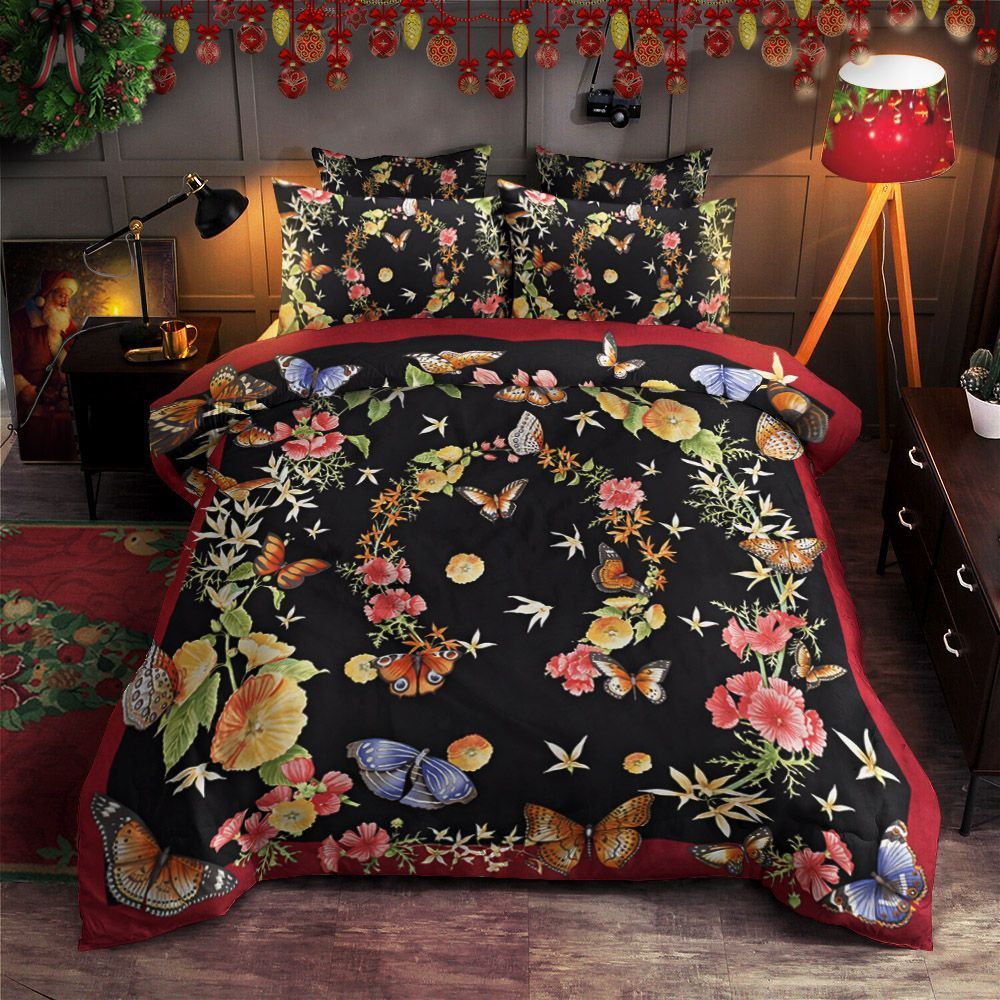Butterfly And Flower Bedding Set