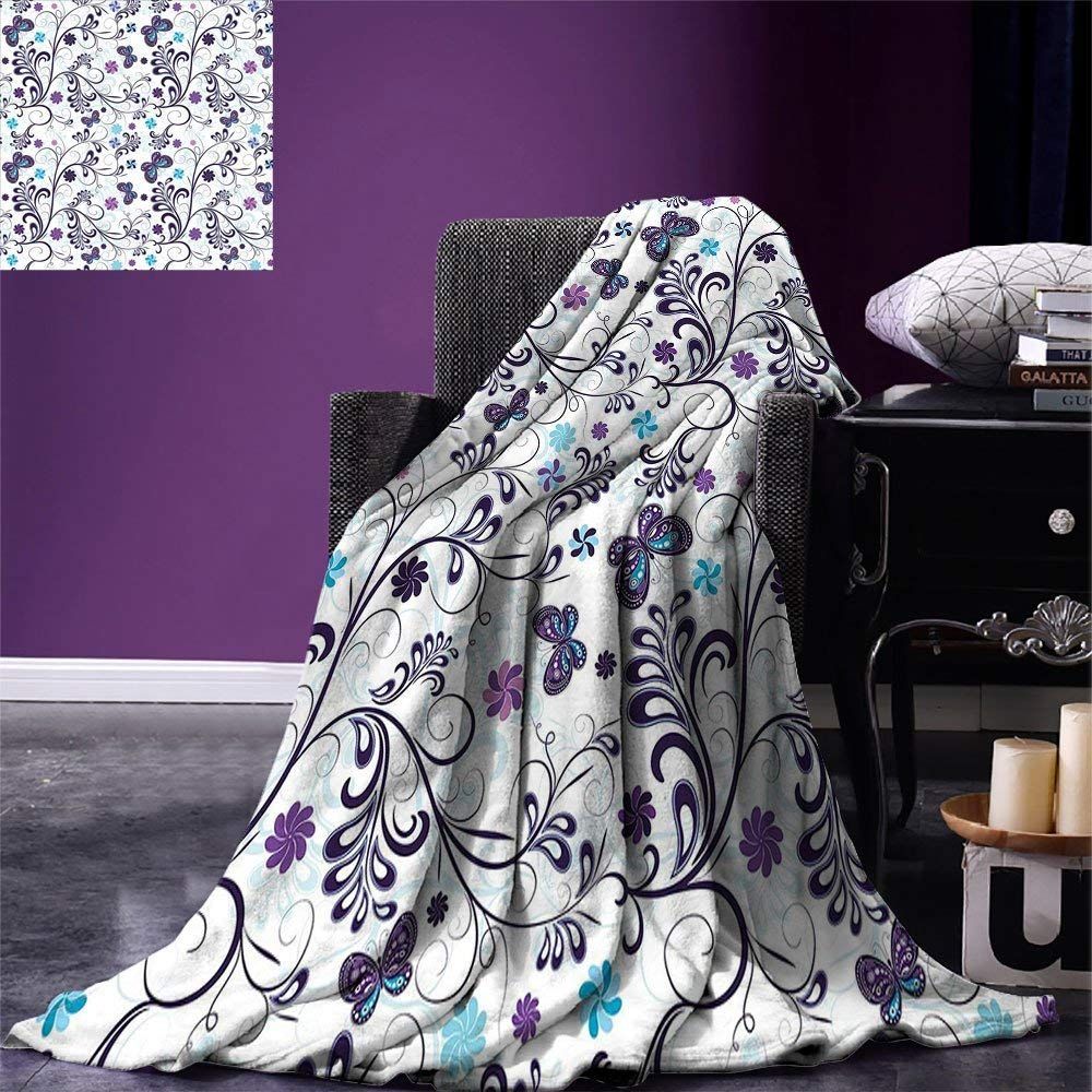 Butterfly And Fractal Sherpa Fleece Blanket